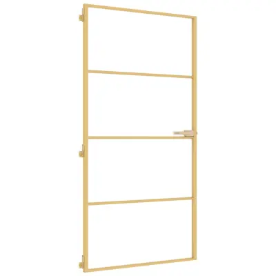 vidaXL Notranja vrata ozka zlata 102,5x201,5cm kaljeno steklo aluminij