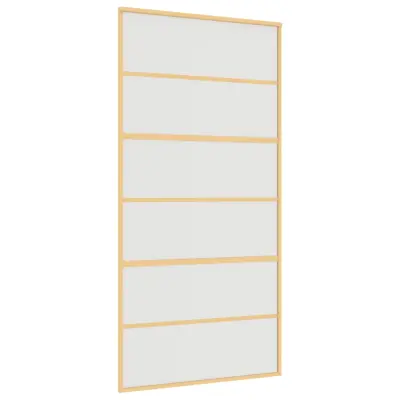 vidaXL Drsna vrata zlata 102,5x205 cm mat ESG steklo in aluminij