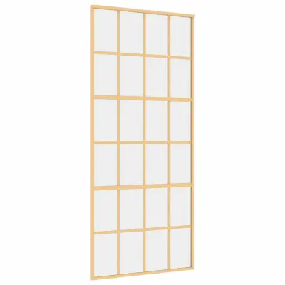 vidaXL Drsna vrata zlata 90x205 cm prozorno ESG steklo in aluminij
