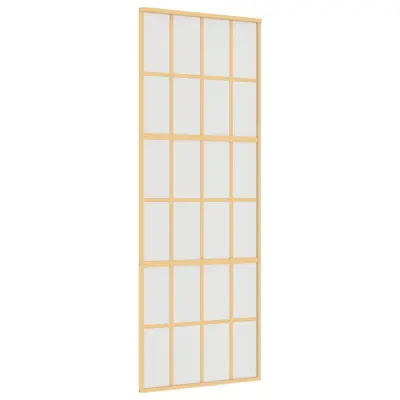 vidaXL Drsna vrata zlata 76x205 cm mat ESG steklo in aluminij