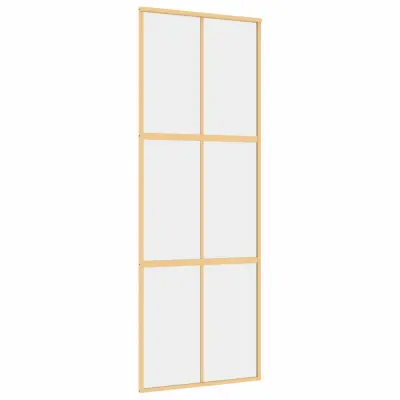 vidaXL Drsna vrata zlata 76x205 cm prozorno ESG steklo in aluminij