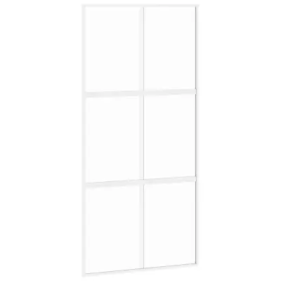 vidaXL Drsna vrata bela 102,5x205 cm kaljeno steklo in aluminij
