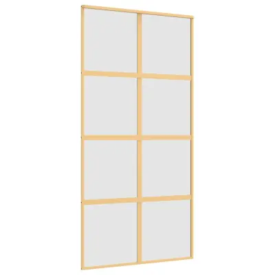 vidaXL Drsna vrata zlata 102,5x205 cm mat ESG steklo in aluminij
