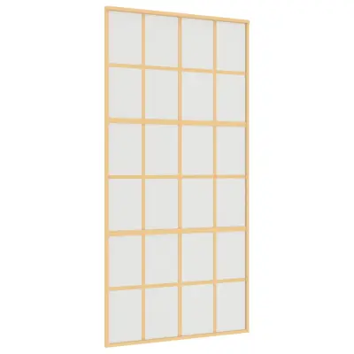 vidaXL Drsna vrata zlata 102,5x205 cm mat ESG steklo in aluminij