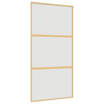 vidaXL Drsna vrata zlata 102,5x205 cm mat ESG steklo in aluminij