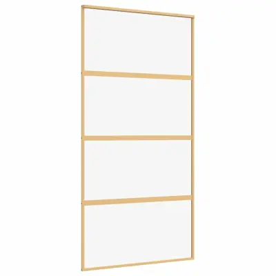 vidaXL Drsna vrata zlata 102,5x205 cm prozorno ESG steklo in aluminij