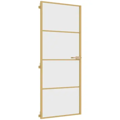 vidaXL Notranja vrata ozka zlata 83x201,5cm kaljeno steklo in aluminij