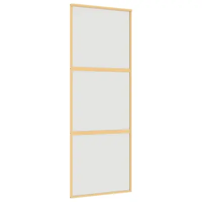 vidaXL Drsna vrata zlata 76x205 cm mat ESG steklo in aluminij