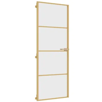 vidaXL Notranja vrata ozka zlata 76x201,5cm kaljeno steklo in aluminij