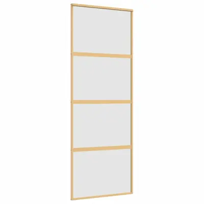 vidaXL Drsna vrata zlata 76x205 cm mat ESG steklo in aluminij