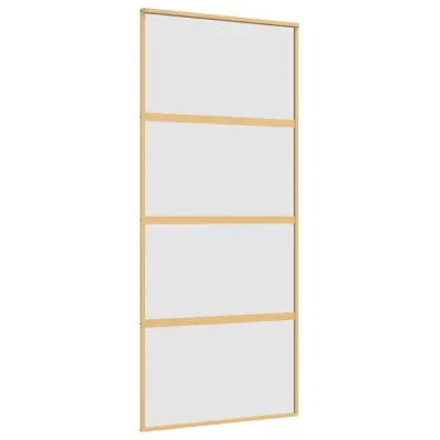 vidaXL Drsna vrata zlata 90x205 cm mat ESG steklo in aluminij