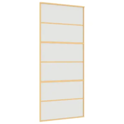 vidaXL Drsna vrata zlata 90x205 cm mat ESG steklo in aluminij