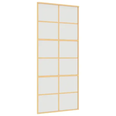 vidaXL Drsna vrata zlata 90x205 cm mat ESG steklo in aluminij