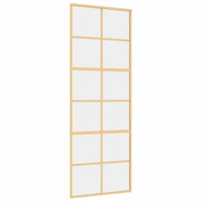 vidaXL Drsna vrata zlata 76x205 cm prozorno ESG steklo in aluminij