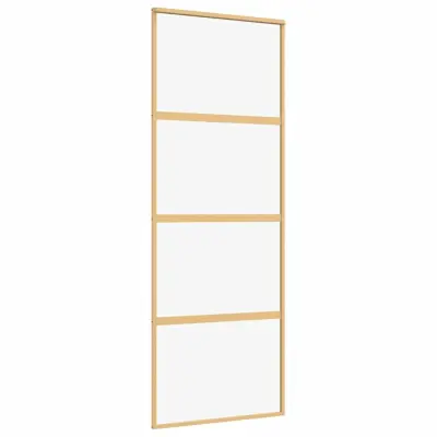 vidaXL Drsna vrata zlata 76x205 cm prozorno ESG steklo in aluminij