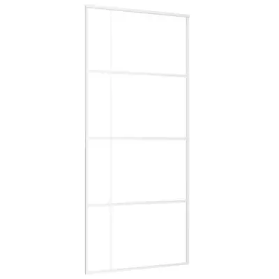 vidaXL Drsna vrata ESG steklo in aluminij 90x205 cm bela