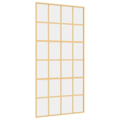vidaXL Drsna vrata zlata 102,5x205 cm prozorno ESG steklo in aluminij