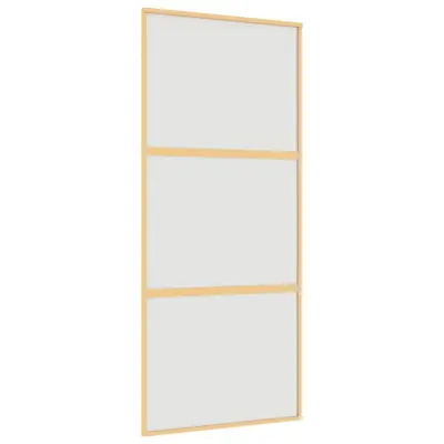 vidaXL Drsna vrata zlata 90x205 cm mat ESG steklo in aluminij