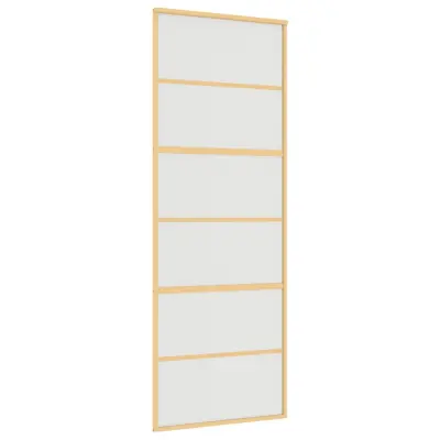 vidaXL Drsna vrata zlata 76x205 cm mat ESG steklo in aluminij