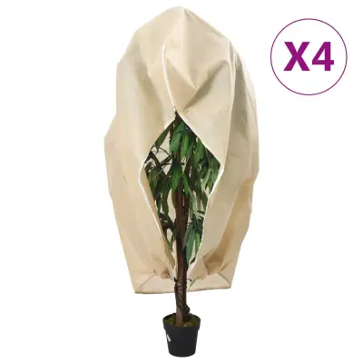 vidaXL Koprena za rastline iz flisa z zadrgo 4 kosi 70 g/m² 2,36x2 m