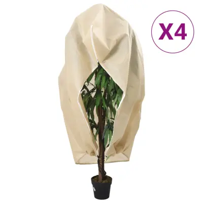 vidaXL Koprena za rastline iz flisa z zadrgo 4 kosi 70 g/m² 3,93x3 m