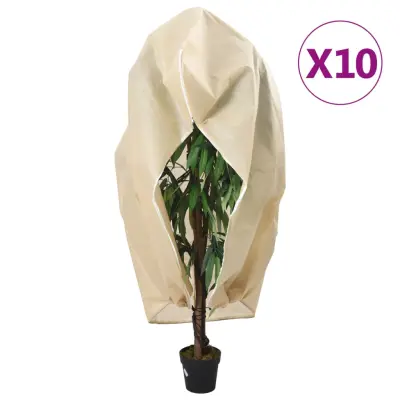 vidaXL Koprena za rastline iz flisa z zadrgo 10 kosov 70 g/m² 2,36x2m