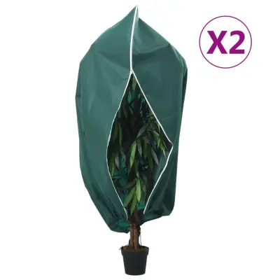 vidaXL Koprena za rastline iz flisa z zadrgo 2 kosa 70 g/m² 3,93x3 m