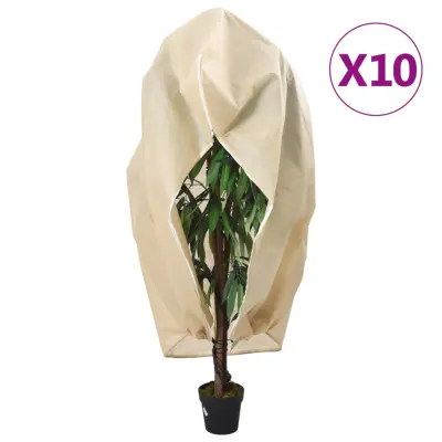 vidaXL Koprena za rastline iz flisa z zadrgo 10 kosov 70 g/m² 3,93x3 m