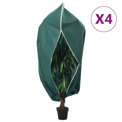 vidaXL Koprena za rastline iz flisa z zadrgo 4 kosi 70 g/m² 3,93x3 m