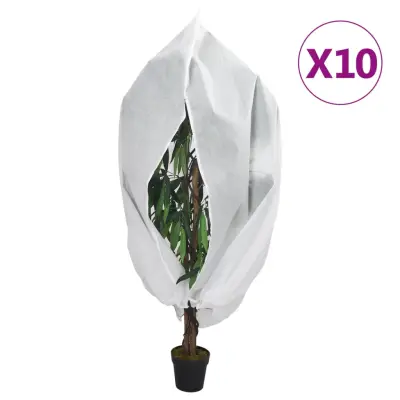 vidaXL Koprena za rastline iz flisa z zadrgo 10 kosov 70 g/m² 3,93x3 m