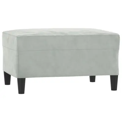 vidaXL Stolček za noge svetlo siv 70x55x41 cm žamet