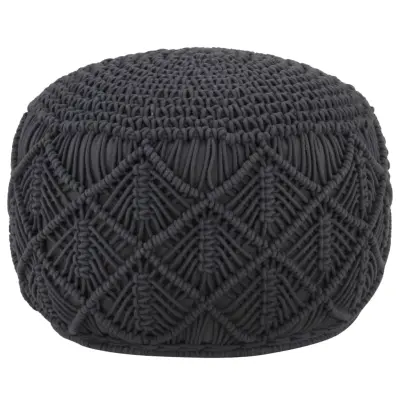 vidaXL Ročno izdelan tabure makrame antraciten 45x30 cm bombaž