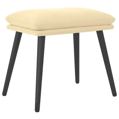 vidaXL Stolček za noge kremno bel 45x29,5x35 cm žamet