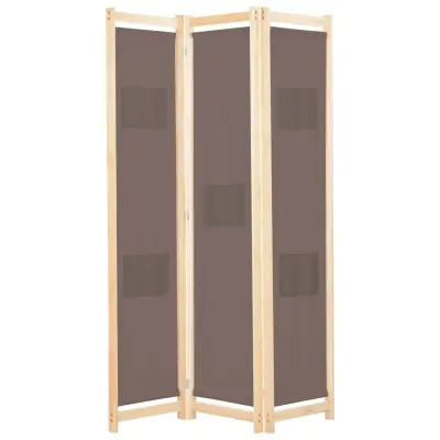 vidaXL Paravan 3-delni 120x170x4 cm rjavo blago