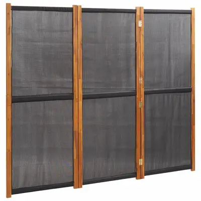 vidaXL Paravan 3-delni črn 210x180 cm