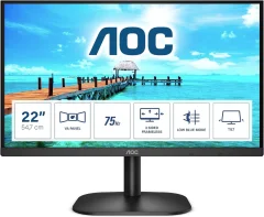 Monitor AOC 54,6 cm (21,5&quot;) 22B2H 1920x1080 VA 6,5ms VGA HDMI 3H sRGB98%