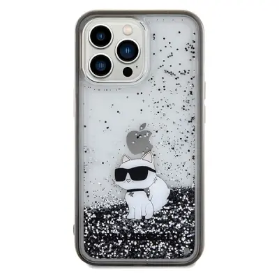 Karl Lagerfeld zaščitni ovitek Liquid Glitter Choupette Heads , Iphone 14 Pro