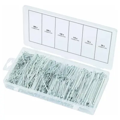 424937 KS Tools 1000 Piece Split Pins Assortment 1,5x25-4x60mm