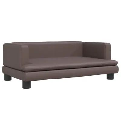 vidaXL Otroški kavč rjav 80x45x30 cm umetno usnje