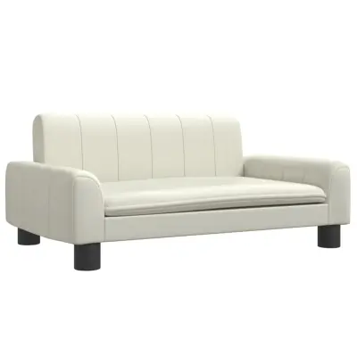 vidaXL Otroški kavč krem 70x45x30 cm umetno usnje