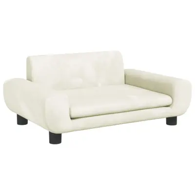 vidaXL Otroški kavč krem 70x45x33 cm žamet