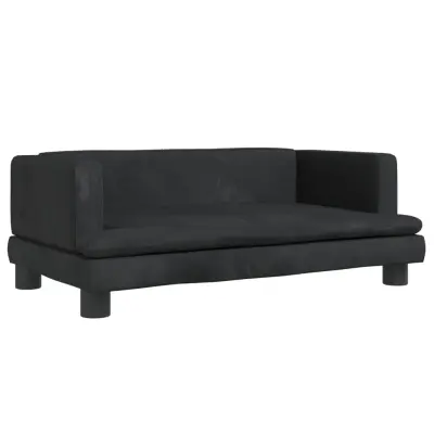 vidaXL Otroški kavč črn 80x45x30 cm žamet