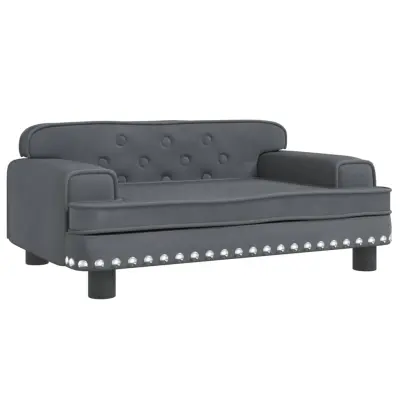 vidaXL Otroški kavč temno siv 70x45x30 cm žamet