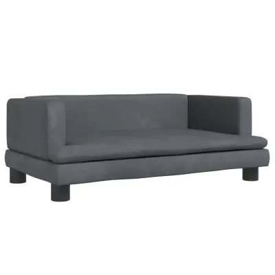vidaXL Otroški kavč temno siv 80x45x30 cm žamet