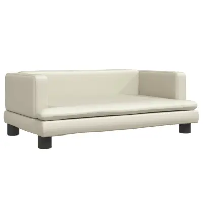 vidaXL Otroški kavč krem 80x45x30 cm umetno usnje
