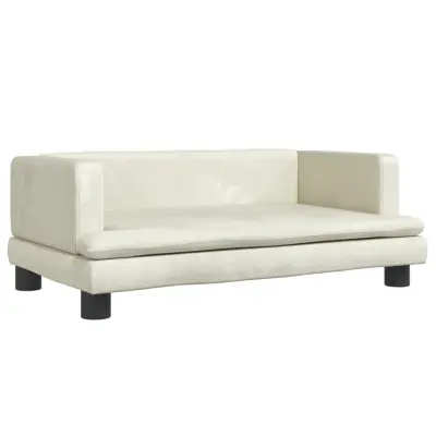 vidaXL Otroški kavč krem 80x45x30 cm žamet