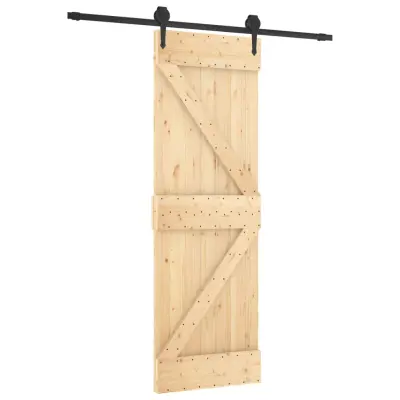 vidaXL Drsna vrata s kompletom vodil 70x210 cm trdna borovina
