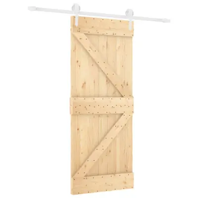 vidaXL Drsna vrata s kompletom vodil 85x210 cm trdna borovina