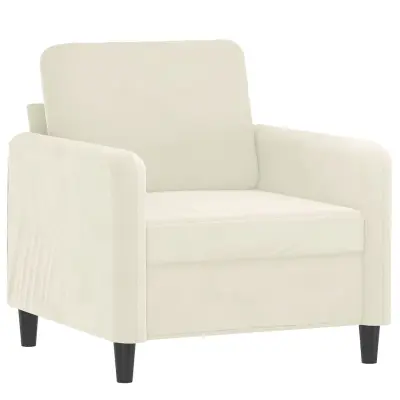 vidaXL Fotelj krem 60 cm žamet