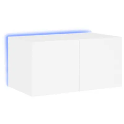 vidaXL Stenska TV omarica z LED lučkami bela 60x35x31 cm